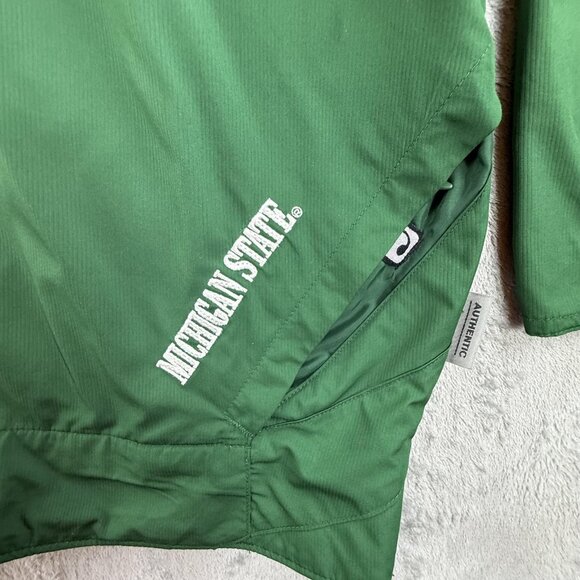 Michigan State Spartans Jacket Men XL Green NCAA Football Nike Storm Fit Zip Y2K - Picture 8 of 16